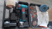 Zestaw mini szlifierka kątowa akumulatorowa walizka 