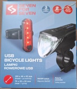 Lampki rowerowe led akumulatorowe USB seven for seven 