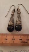Kolczyki srebro onyks Indie 