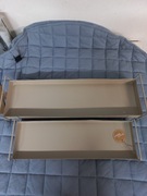 TACE METALOWE Beżowe Z UCHWYTAMI podłużne  zestaw 2 SZT WOLGA 30X12X8 CM