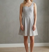 Koktajlowa sukienka, szara sukienka, na komunię