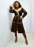 Kożuch damski ekologiczny BRĄZ CAPRI KRISKÓR