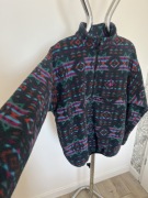 Polar Jack Wolfskin vintage wzory azteckie M ciepły outdoor 