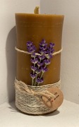 Świeca woskowa ekologiczna lawendowa 