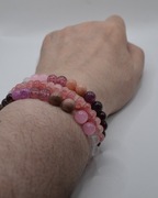 Komplet dwóch bransoletek z kamieniami miłości 8mm/19cm