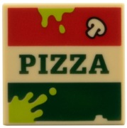 Lego 3068pb2814 Tile 2x2 Pizza pudełko brudne śmieci