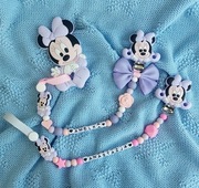 Zawieszka do smoczka miki minnie łańcuszek smycz przywieszka