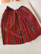 wełniana kolorowa spódnica w pasy paski zapaska pasiak ludowa ludowy