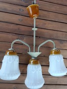 Stara Lampa PRL porcelana -białe klosze