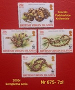 Znaczki fauna:675: węże, gady- Brytyjskie Wyspy Dziewicze 2005r **
