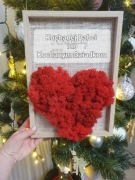 Dzień Babci i Dziadka Prezent z mchu serce w ramce