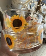 Dwie piękne małe miseczki ze słonecznikami