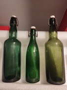 Zestaw trzech przedwojennych i okupacyjnych butelek