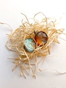 Temeritas - piękne kolczyki 25mm na biglu, artystyczne malowane akwarelami