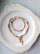 Naszyjnik choker zawieszka stal chirurgiczna morelowy