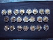 Komplet monet 22szt z serii Odkryj Polskę z folderami