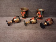 Chochłoma rosyjska - kubki i kieliszki