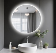 Lustro łazienkowe LED 80 cm okrągłe IP54 6500K zimne