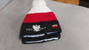 Czapka zimowa z pomponem kibica Polski patriotyczna
