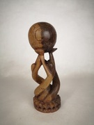 Drewniana figura kula ziemska glob vintage 