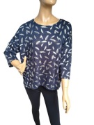 Bluzka rękaw 3/4 aplikacja piórka rozmiar L/xl