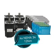 Zestaw CNC 4 osie NEMA 34 12Nm sterownik SERWO silniki ploter frezarka