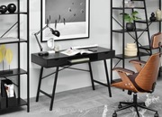 Skandynawskie biurko loft GAVLE czarne drewno 120x48cm jak NOWE
