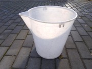 Wiadro plastikowe wiaderko białe z lejkiem dziubkiem 25l 32cm PRL