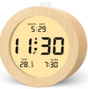 Nowoczesny Drewniany Budzik Cyfrowy LCD – Styl Retro aboveClock