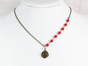 Native Bloom naszyjnik RÓŻA vintage retro boho etno czerwone koraliki NA108