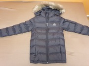 Kurtka zimowa z futerkiem szara grafitiwa ciepła puchowa