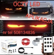 Oczy led tir Diabelskie 38x10cm na aplikację BUS osobówka Sprawdzone