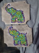 Obraz słoń z kamieni naturalnych 