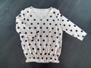 **markowa bluzka beżowa grochy czarne tunika