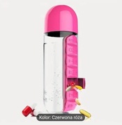 Bidon różowy z pojemnikiem na lekarstwa