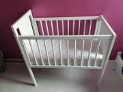 Łóżeczko dostawne DOSTAWKA 80x40cm buk + materac kokos/pianka gr. 80x40x9cm