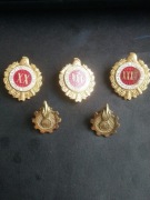 Zestaw odznak strażackich. 