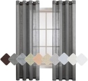 Zasłony lnianopodobne MIULEE ciemnoszare 140x175 cm - 2szt.