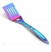 Łopatka Szpatułka Kuchenna Metalowa do grilla z Otworami Tęczowa 37,50cm