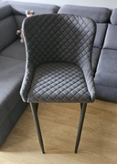 Krzesło barowe PEBRINGE z oparciem szary