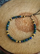 Bransoletka lapis lazuli turmalin makachit nić jedwabna stoper kamienie 