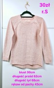 Damski sweter jasno różowy / pudrowy róż - r. S / 36