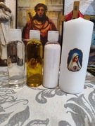 Egzorcyzmowana świeczka, woda, sól i oliwa zestaw