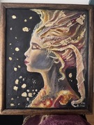 Olejny obraz na płótnie „Gold soul” 42x50 cm