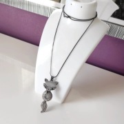 Naszyjnik z dużym wisiorkiem lis, nowy, Glamour