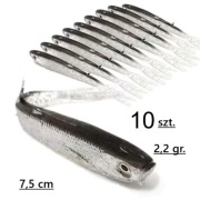 Miękkie przynęty gumy. 10 szt. 7,5 cm. 2,2 gr. Jaskółczy ogon.