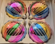 Bombki choinkowe szklane duże bańki 4 szt na choinkę jak z prl 