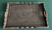 Unikat! Ręcznie rzeźbiona taca, Kaszmir, ok. 1920 - 1940, palisander