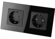 Gniazdo podwójne Szklane szkło 