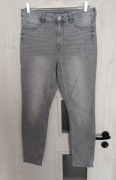 Spodnie dżinsowe jeans Jeggings Skinny Fit kolor szary firma H&M rozmiar M